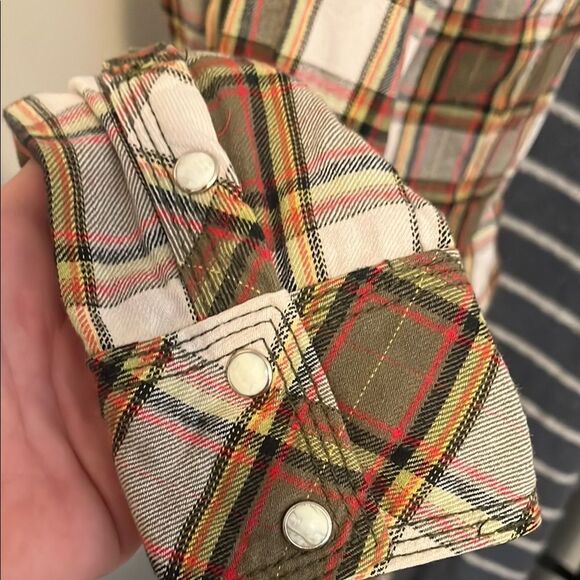 SOLD True Religion Plaid Pockets Button-Up Shirt Western Cowgirl Boho Festival - Picture 5 of 10